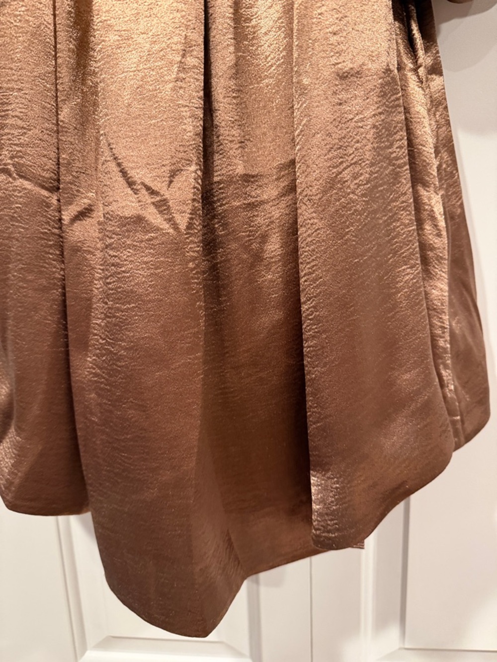Mare mare at Anthropologie mocha shimmer off the shoulder puff sleeve dress med - Picture 8 of 10